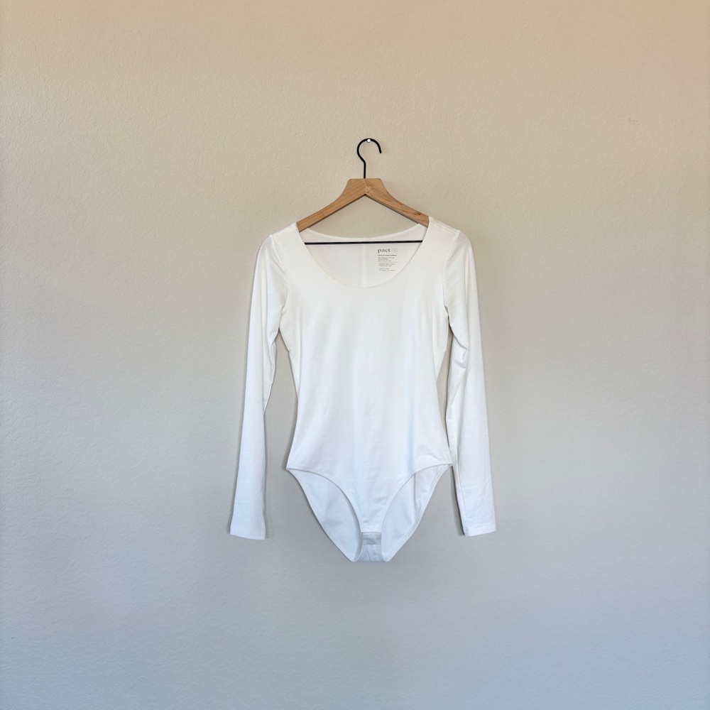 Pact Classic White Scoop Neck Bodysuit